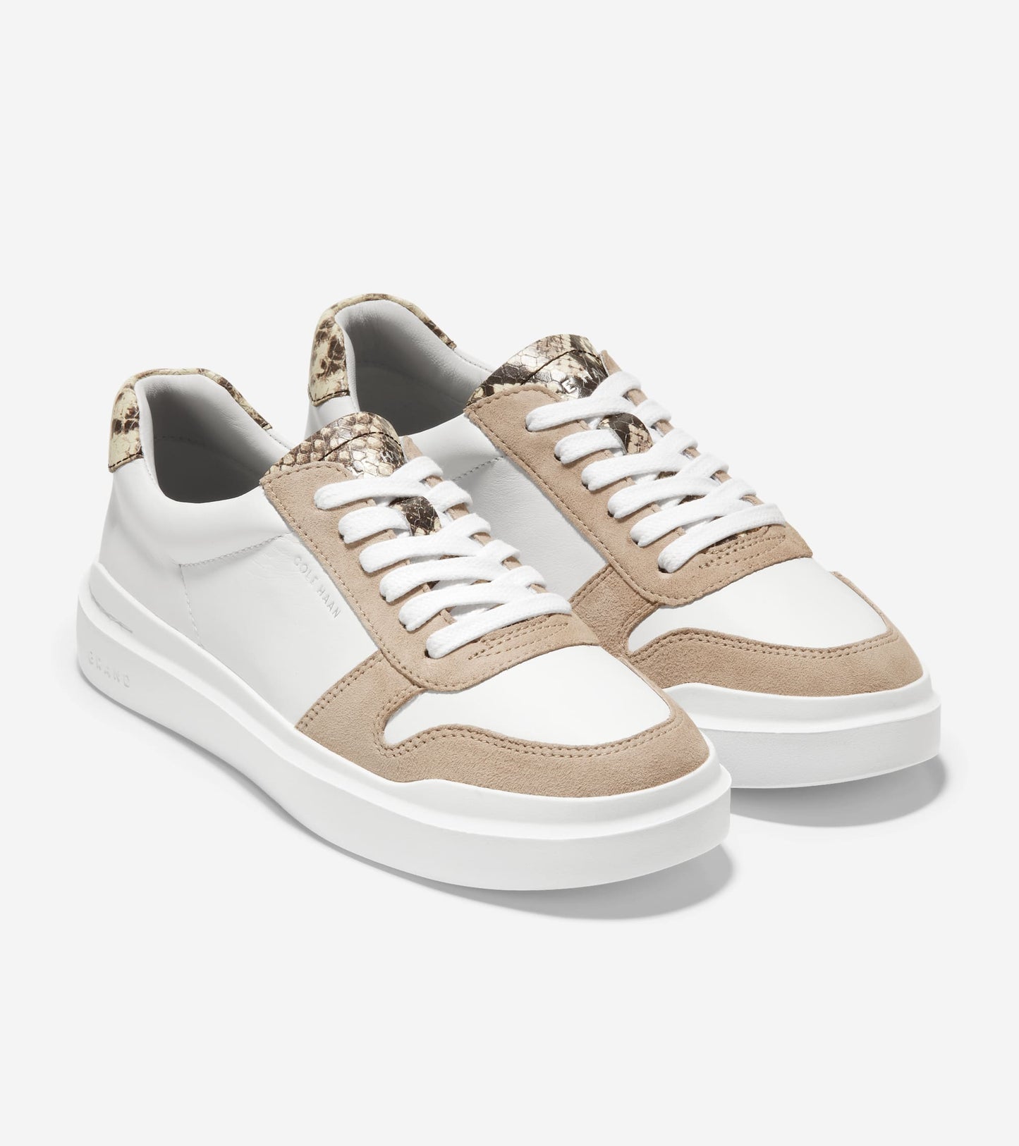 W25324:WHT LTH QTR & VAMP/ CH MORTAR SUEDE MUDGUARD/ SOHO SNAKE TAB & HEEL/ BLK FB/ WHT
