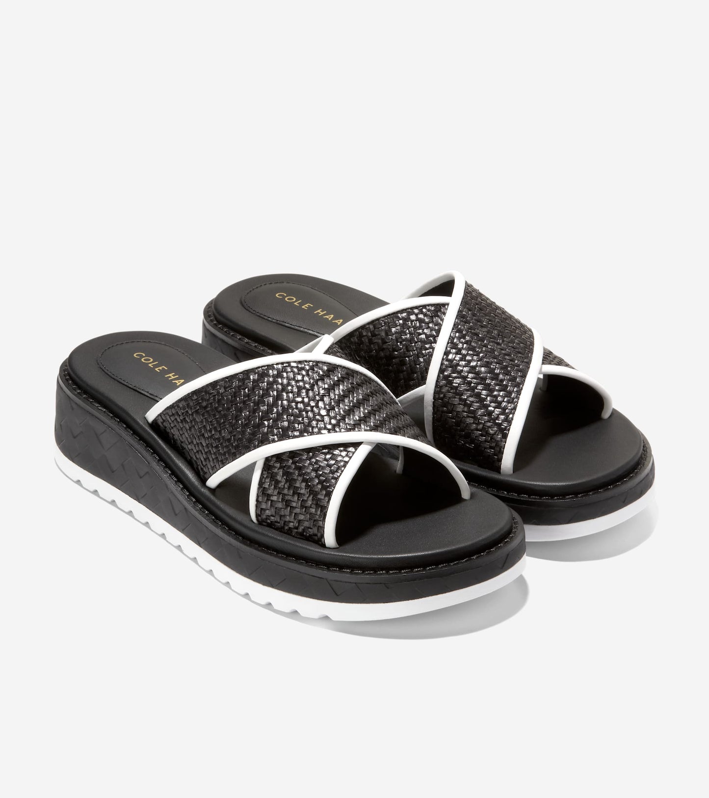 W32997:BLACK RAFFIA/WHITE/BLACK-WHITE